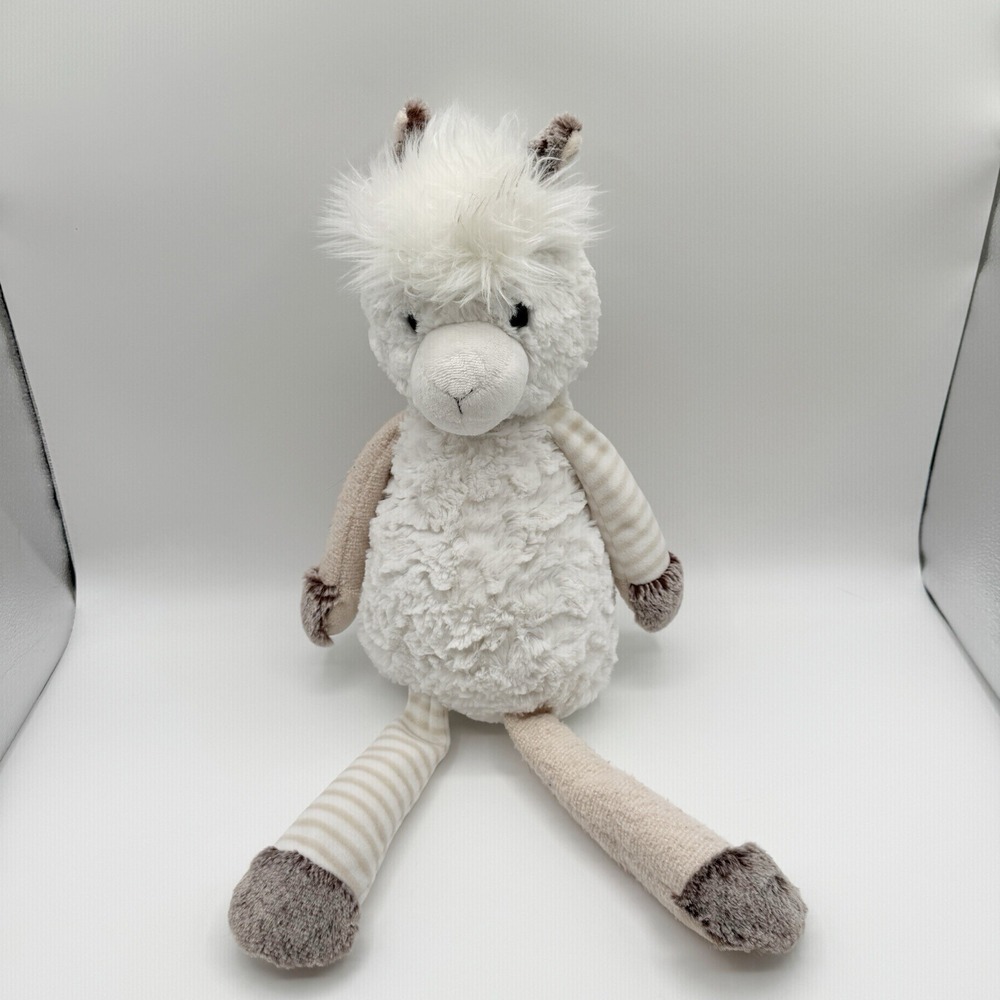 Aurora World Purely Lux White Tan 20" Alpaca Llama Soft Plush Toy Stuffed Floppy